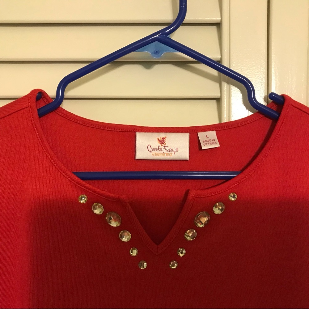 Quacker Factory Rhinestone Top - Picture 3 of 5